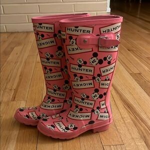 Hunter Pink Mickey Mouse Rain Boots